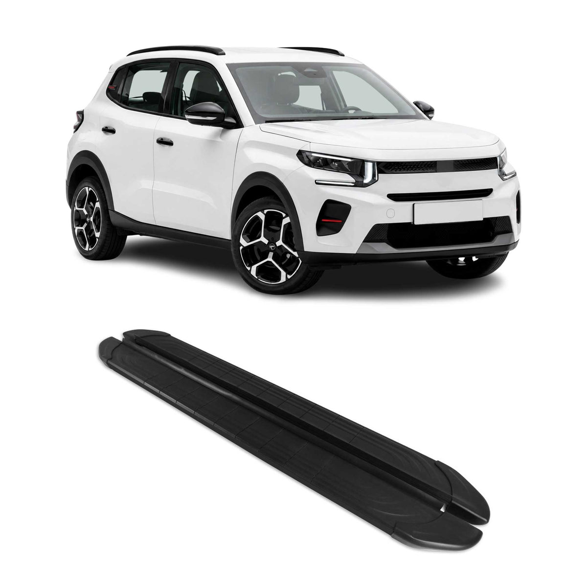 Marchepieds Latéraux pédale pour Citroen e-C3 2024-2026 2Pcs Aluminium Noir