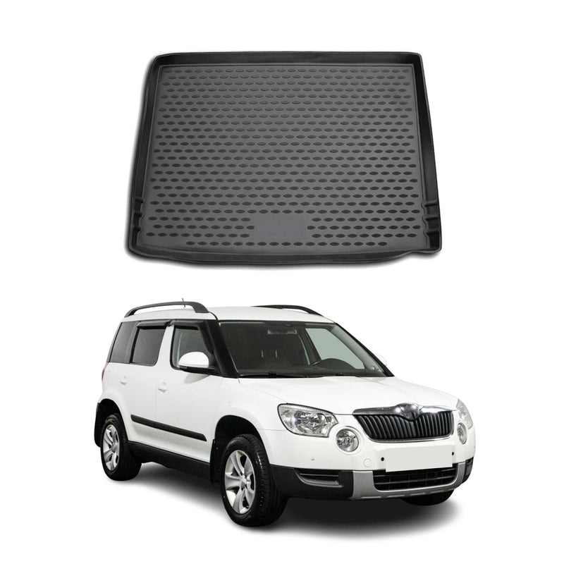 Tapis de Coffre pour Skoda Yeti 2009-2017 Noir TPE