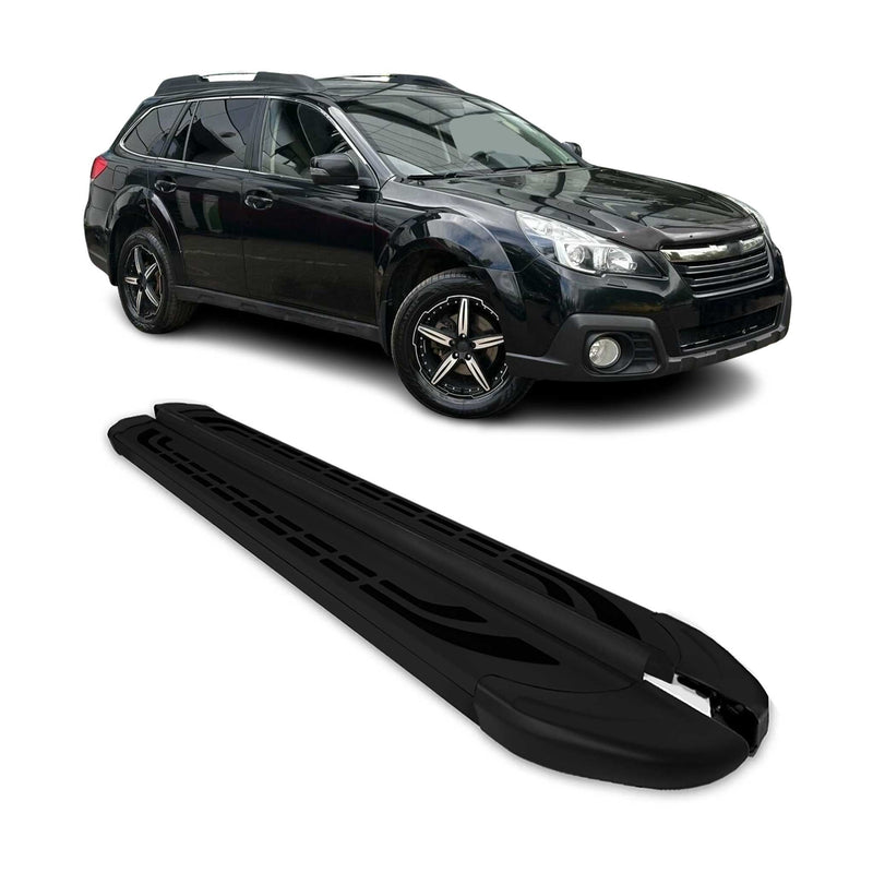 Marchepieds Latéraux pédale pour Subaru Outback 2009-2014 Aluminium Noir 2Pcs