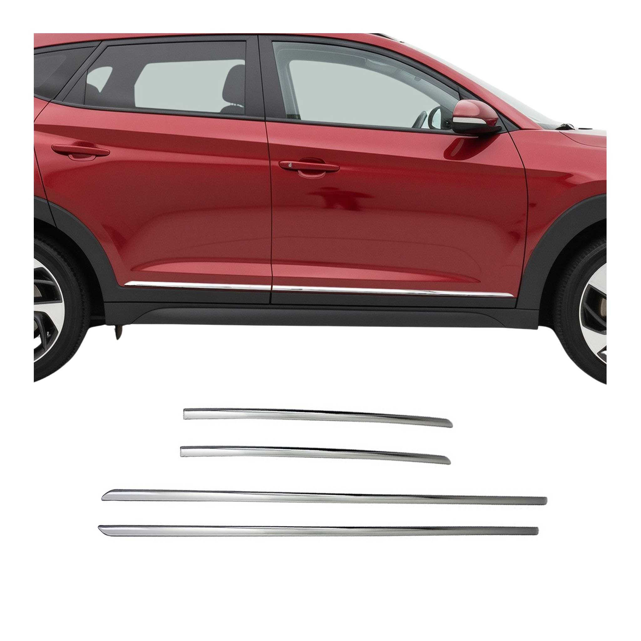 Garniture Baguette de porte latérale pour Hyundai Tucson 2015-2021 inox 4Pcs