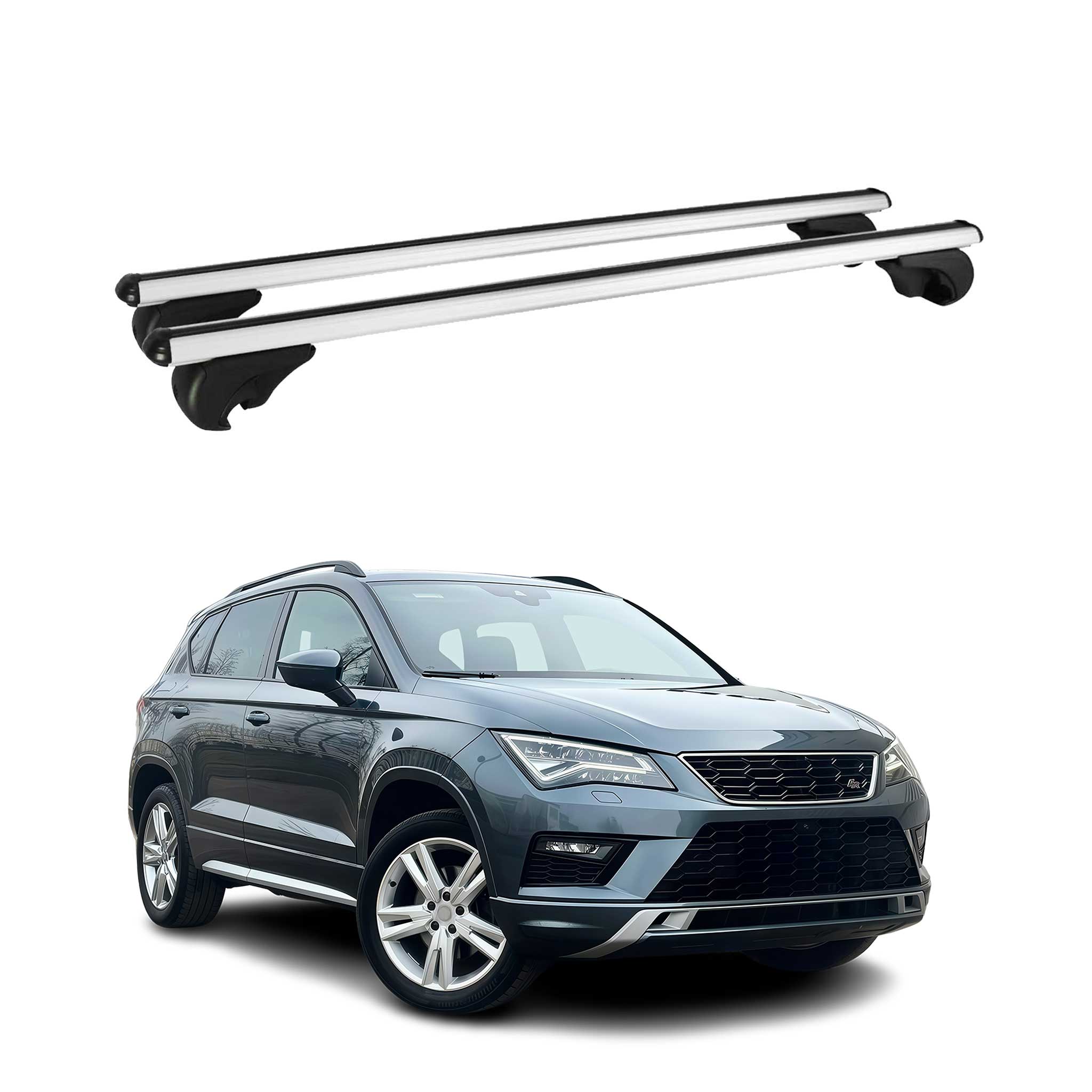 Barres de toit Transversales pour Seat Ateca 2016-2026 Aluminium Argent