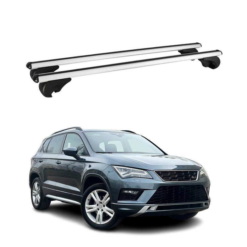 Barres de toit Transversales pour Seat Ateca 2016-2025 Aluminium Argent