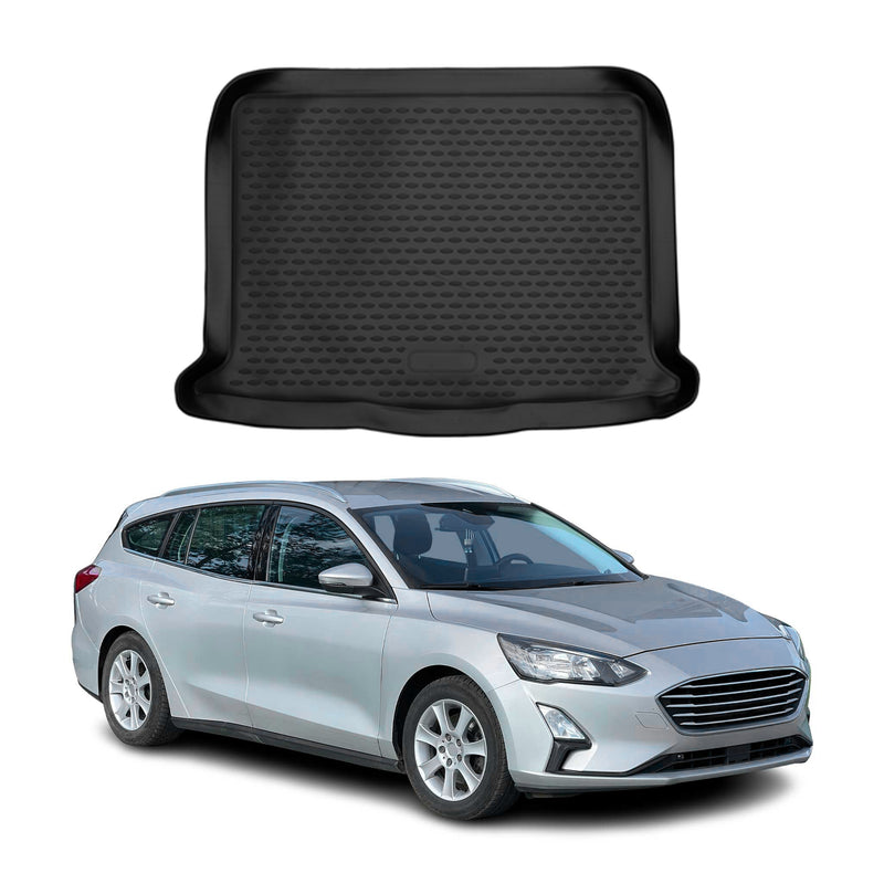 OMAC Tapis de coffre pour Ford Focus 5Portes 2018-2025 en caoutchouc Noir