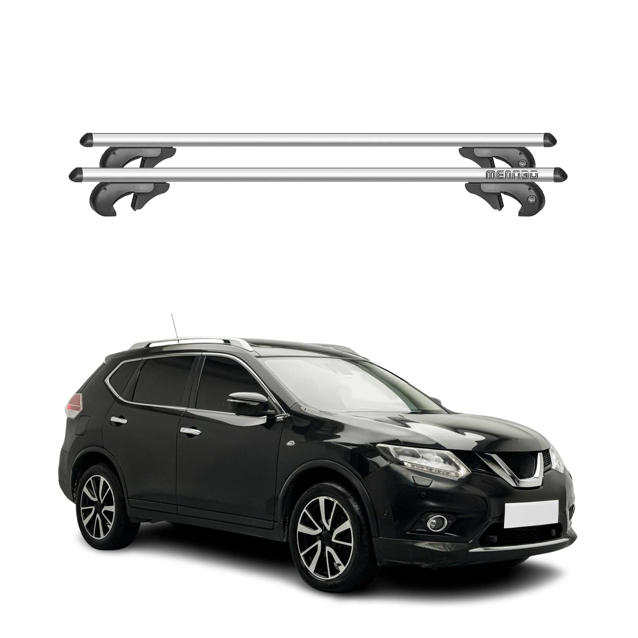 Barres de toit transversales pour Nissan X-Trail 2013-2017 90kg Alu Gris 2x