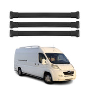 Barres de toit transversale pour Peugeot Boxer 2006-2024 Aluminium Noir 3Pcs