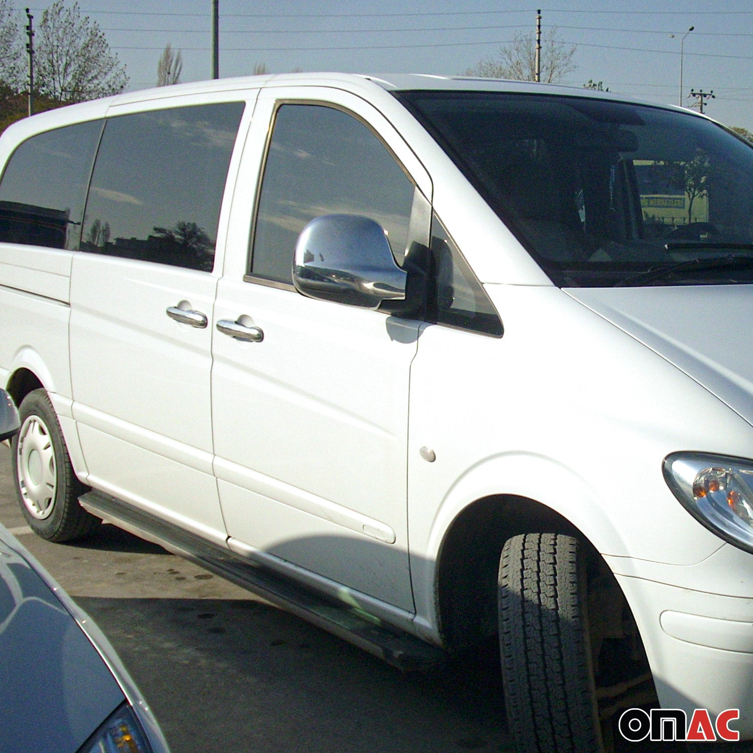 Coques de Rétroviseurs pour Mercedes Viano W639 2003-2010 en Acier Chromé Argent