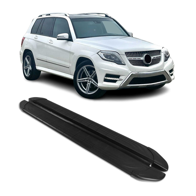 Marchepieds Latéraux pour Mercedes GLK X204 2008-2015 2Pcs Aluminium Noir