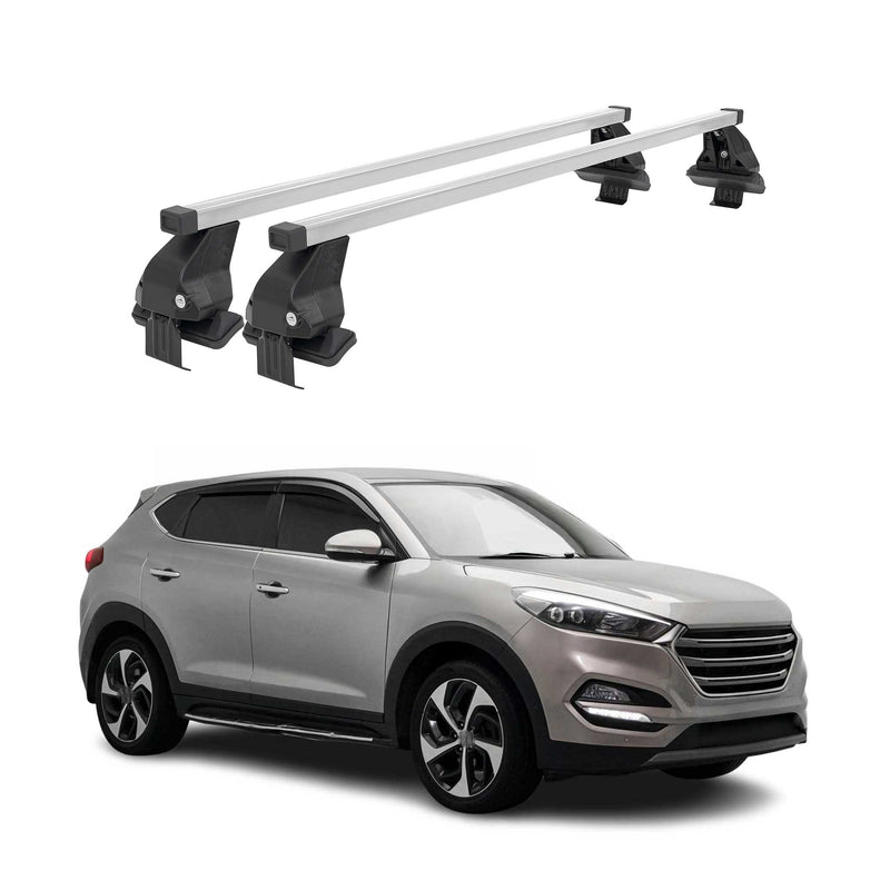 Barres de toit transversales pour Hyundai Tucson 2015-2020 Acier Gris