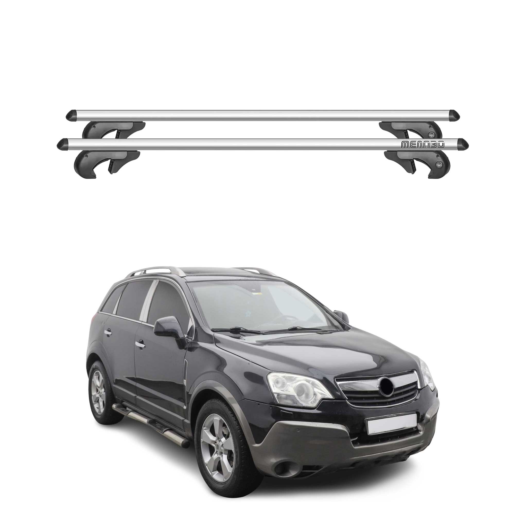 Barres de toit transversales pour Opel Antara 2006-2018 90kg Alu Gris 2x