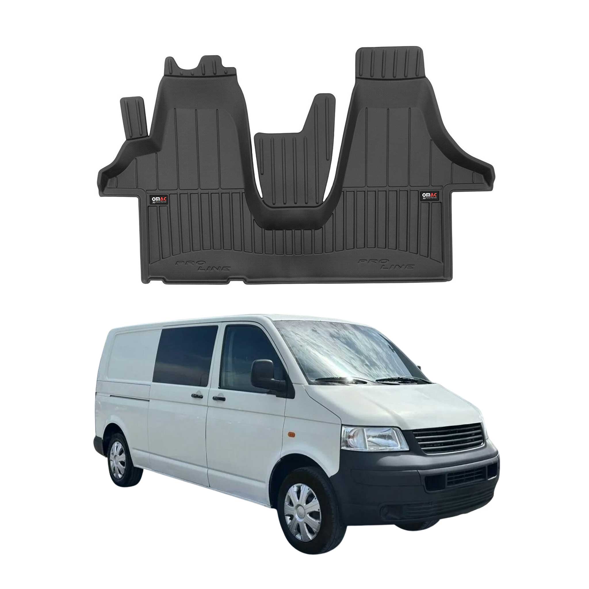 Tapis de Sol pour VW Transporter T5 2003-2015 TPE Noir