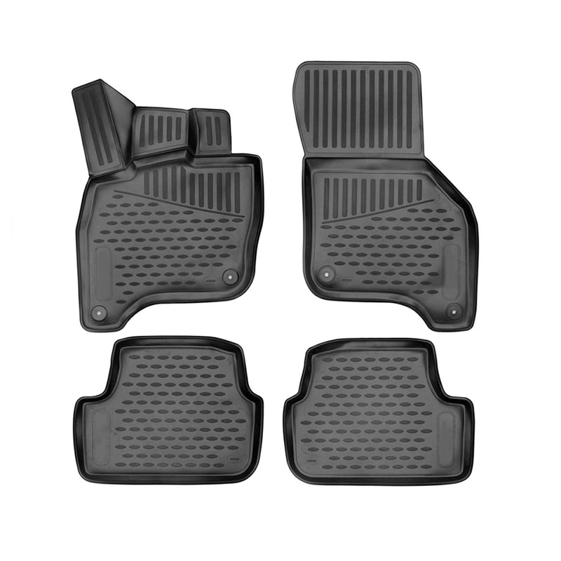 Tapis de sol pour VW e-Golf 2014-2020 en caoutchouc TPE 3D Noir 4Pcs