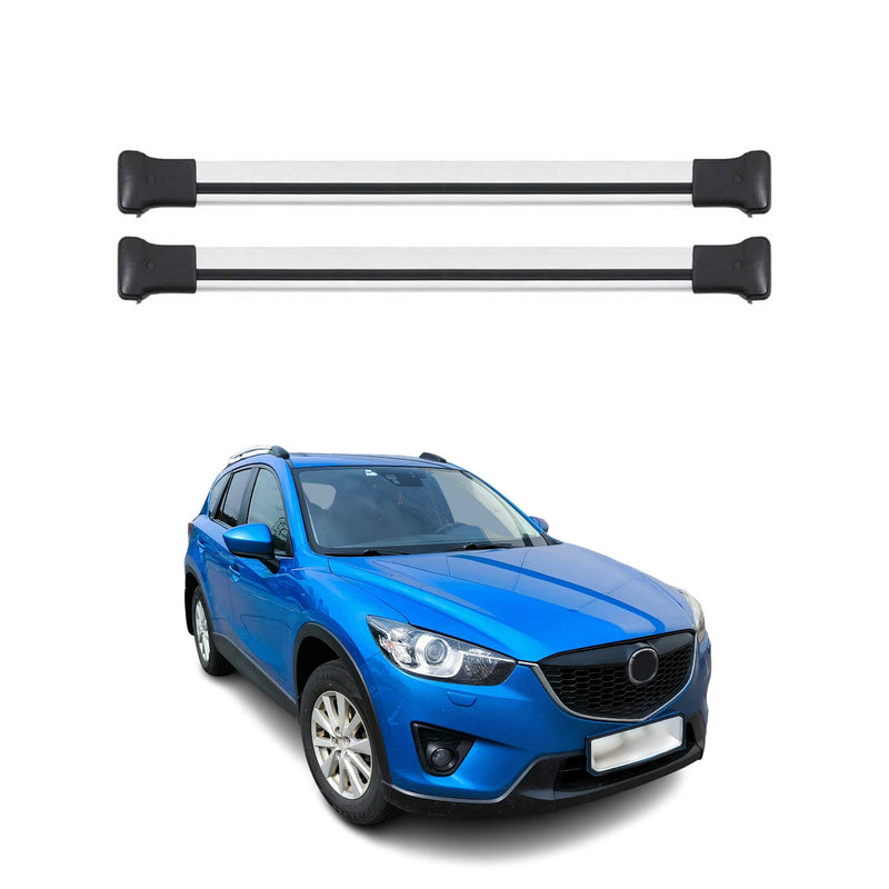 Barres de toit transversales pour Mazda CX-5 2013-2017 Aluminium Gris