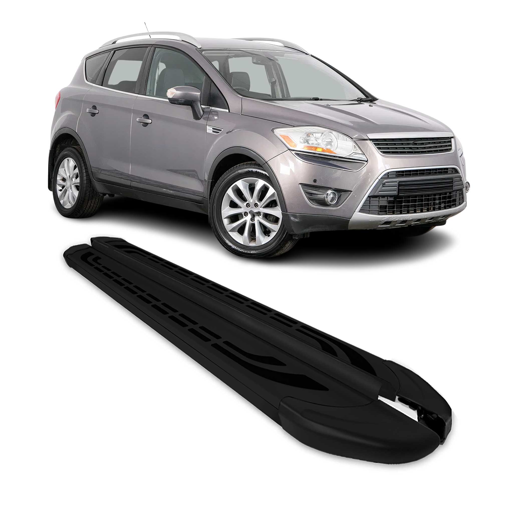 Marchepieds Latéraux pédale pour Ford Kuga I 2008-2012 Aluminium Noir 2Pcs
