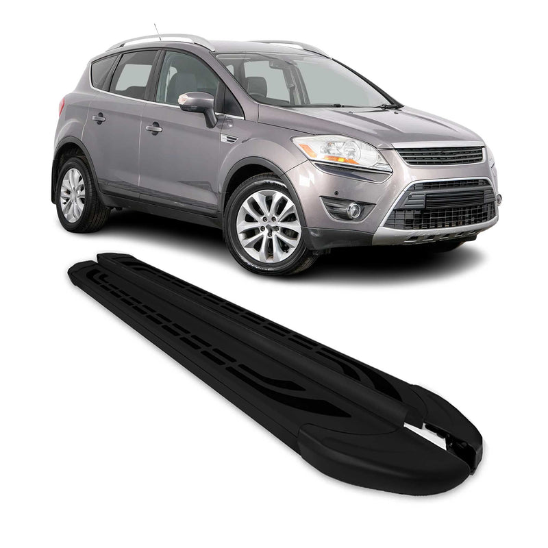 Marchepieds Latéraux pédale pour Ford Kuga 2008-2012 Aluminium Noir 2Pcs