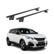 Barres de toit transversales pour Peugeot 5008 2017-2025 Alu Noir 2 pièces ABE