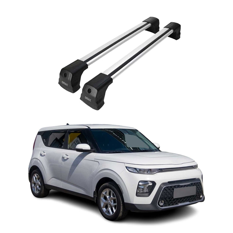 Barres de toit transversales pour Kia Soul 2019-2025 SUV Aluminium Gris