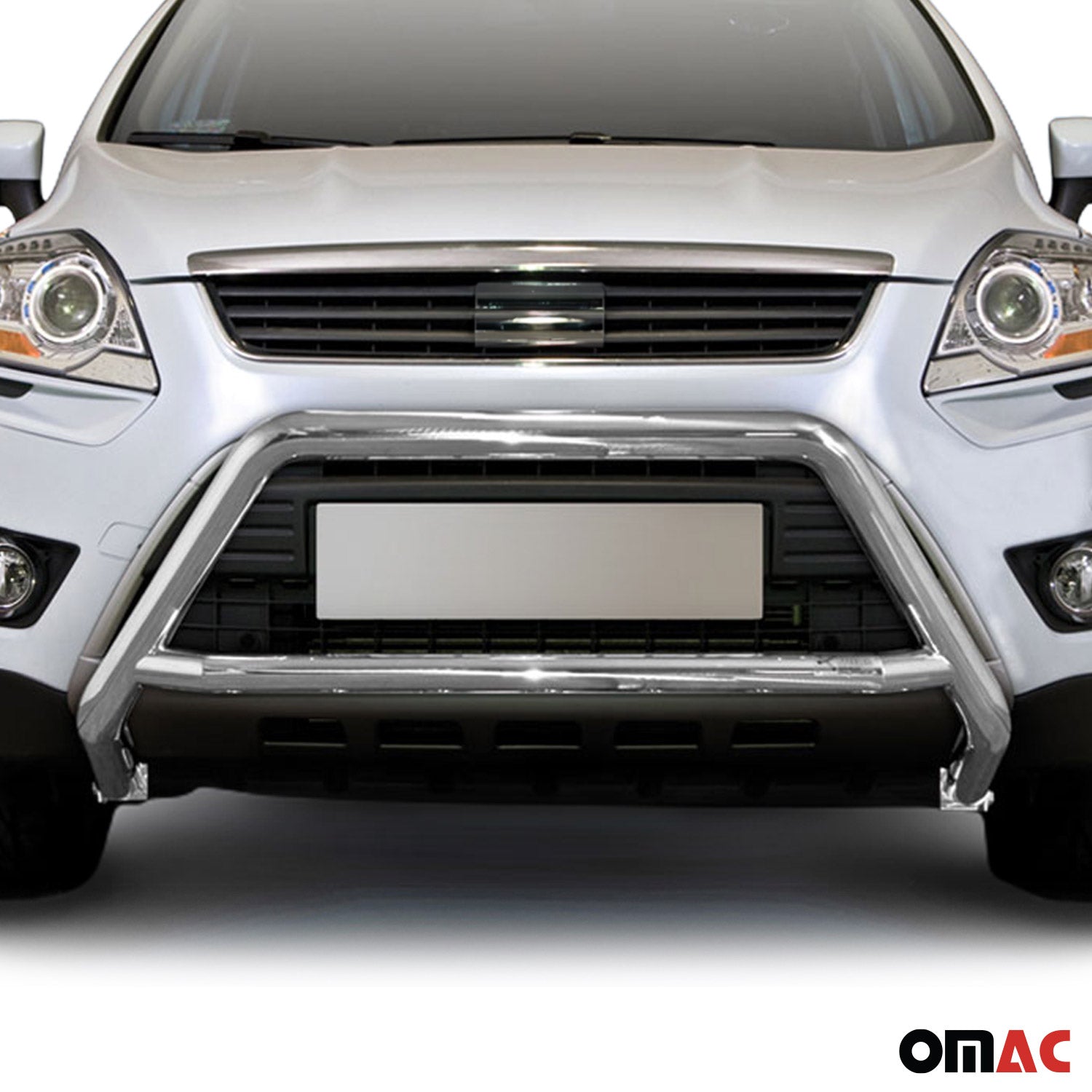 Pare-Buffle Avant Pour Ford Kuga I 2008-2012 en Acier Inoxydable Argent