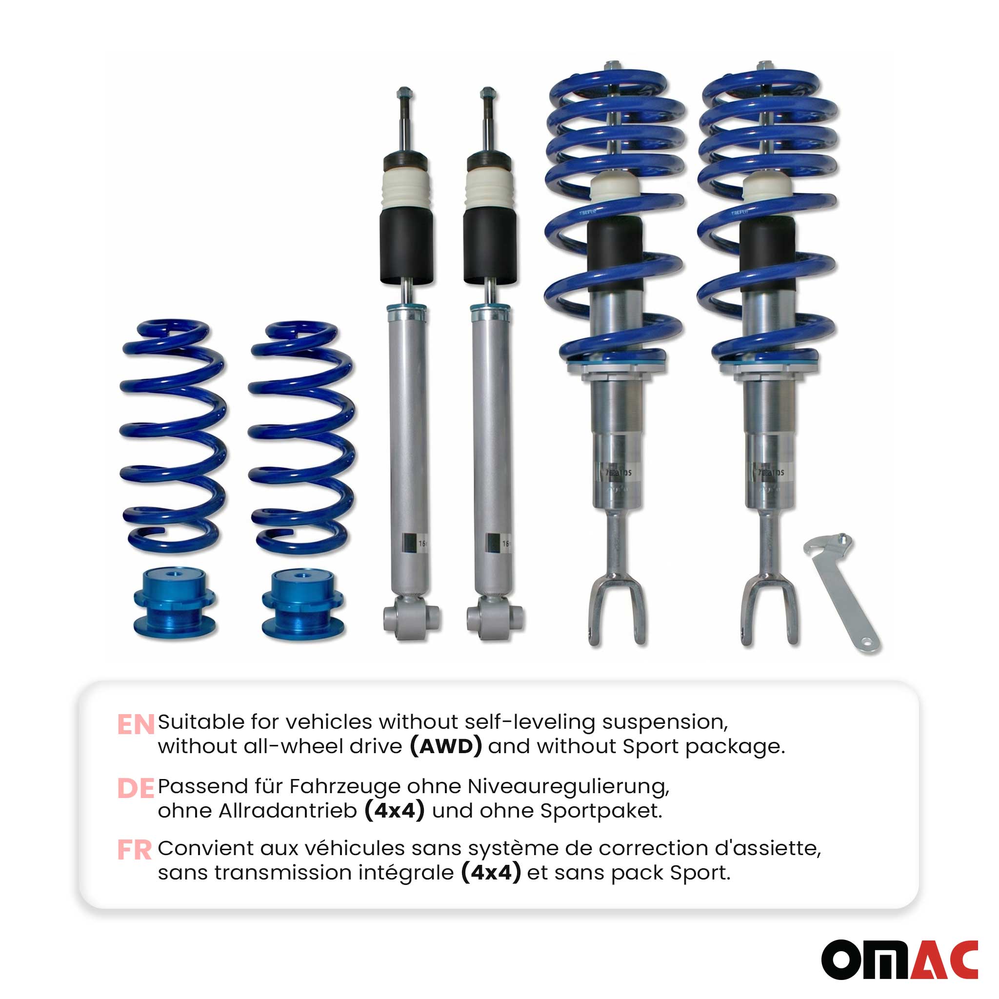 Tuning Kit Suspension + Amortisseur combiné JOM pour Audi A4 B6/ B7 8E 2000-2007