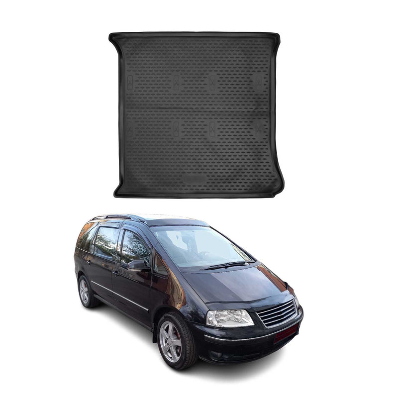 Tapis de Coffre pour VW Sharan 1995-2010 TPE Noir