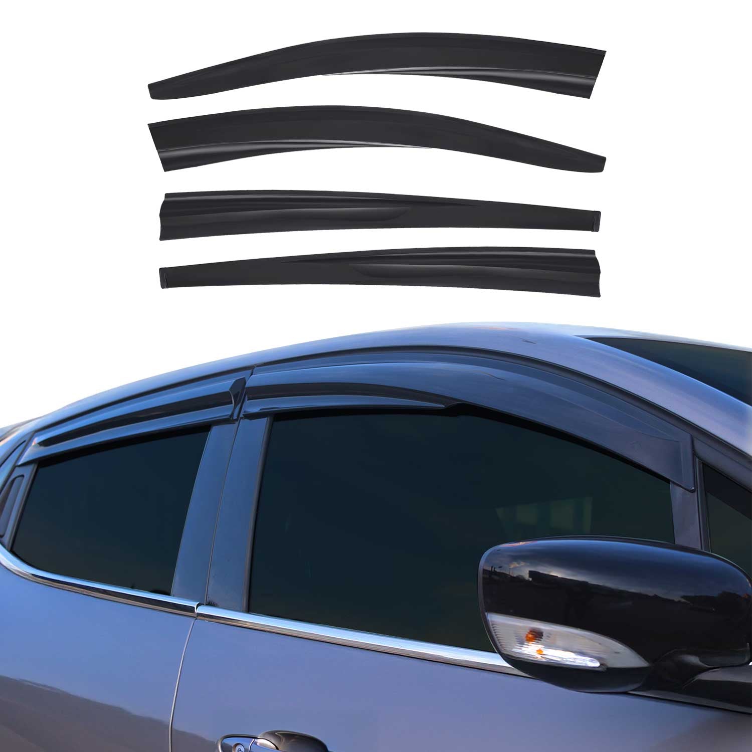 Déflecteurs de Vent pluie d'air pour Renault Megane 2008-2016 HB Acrylique 4x