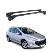 Barres de toit Transversales pour Peugeot 308 Break 2008-2014 Aluminium Noir