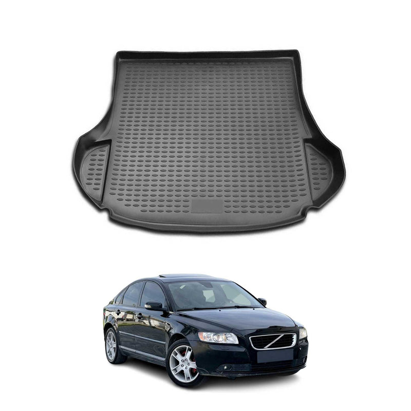 Tapis de Coffre pour Volvo S40 2004-2012 en caoutchouc TPE 3D Noir 1Pcs