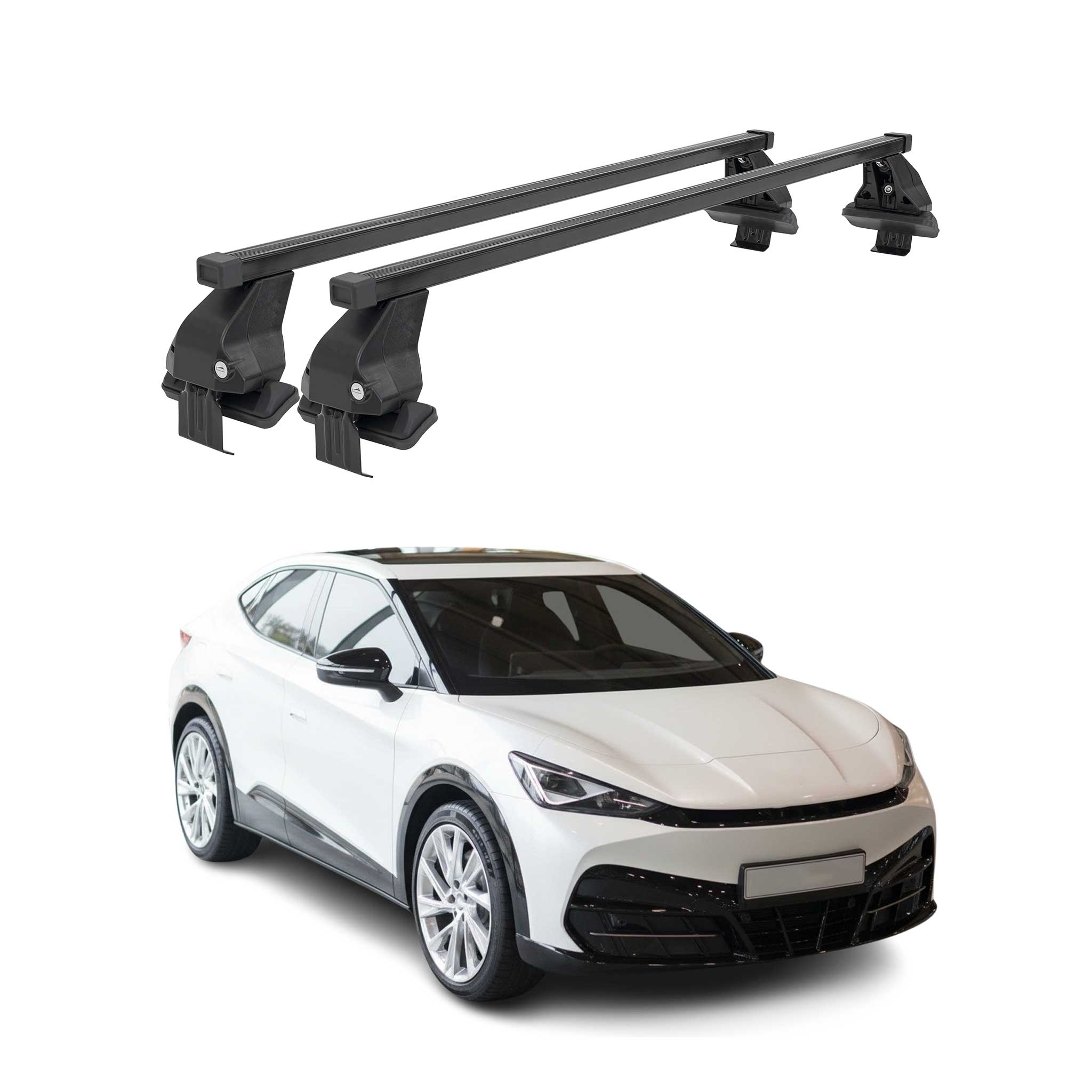 Menabo Barres de toit transversales pour Cupra Tavascan 2024-2026 Acier Noir 2x