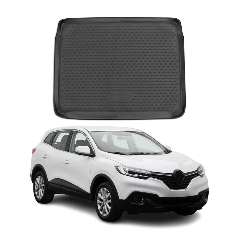 OMAC Tapis de coffre pour Renault Kadjar 2015-2022 sur mesure en caoutchouc Noir