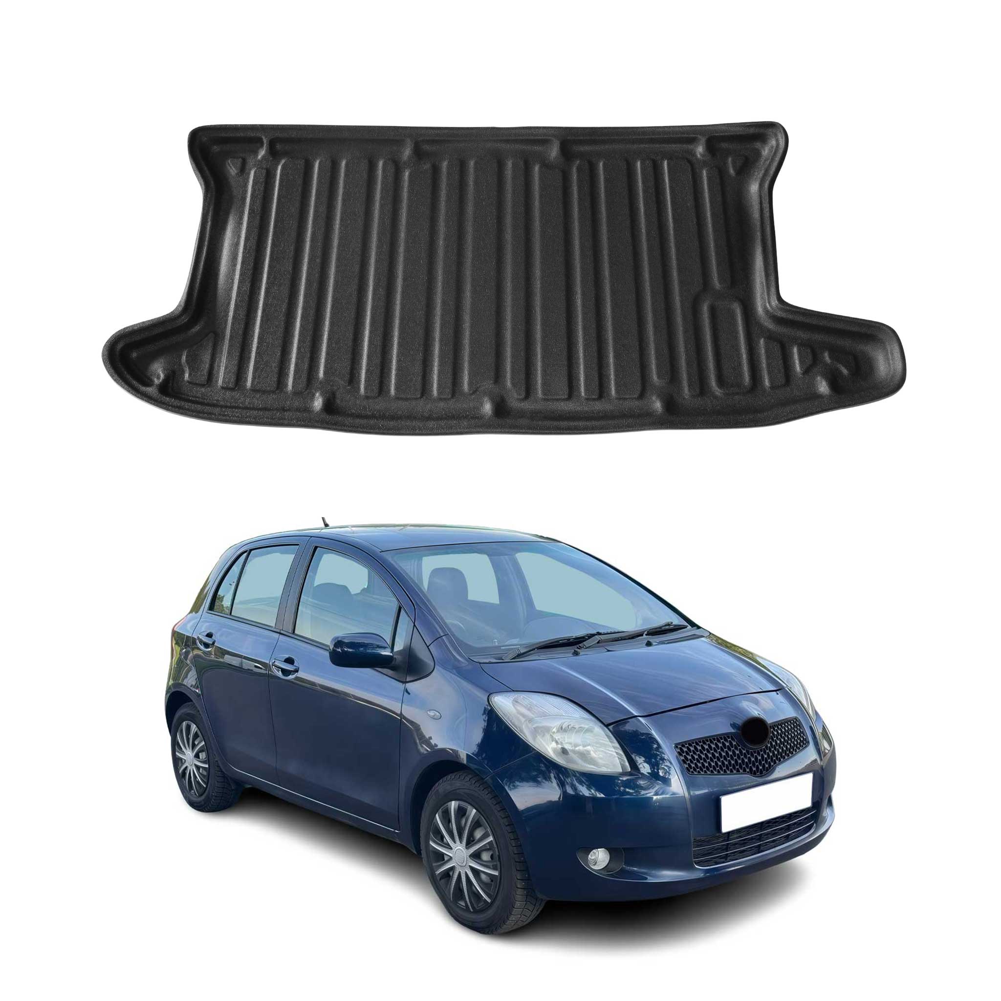 Tapis de Coffre pour Toyota Yaris II Hatchback 2006-2011 en TPE Noir