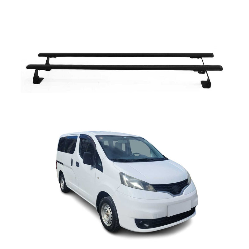 Barres de toit transversales pour Nissan NV200 2010-2025 Acier Noir 2 pcs