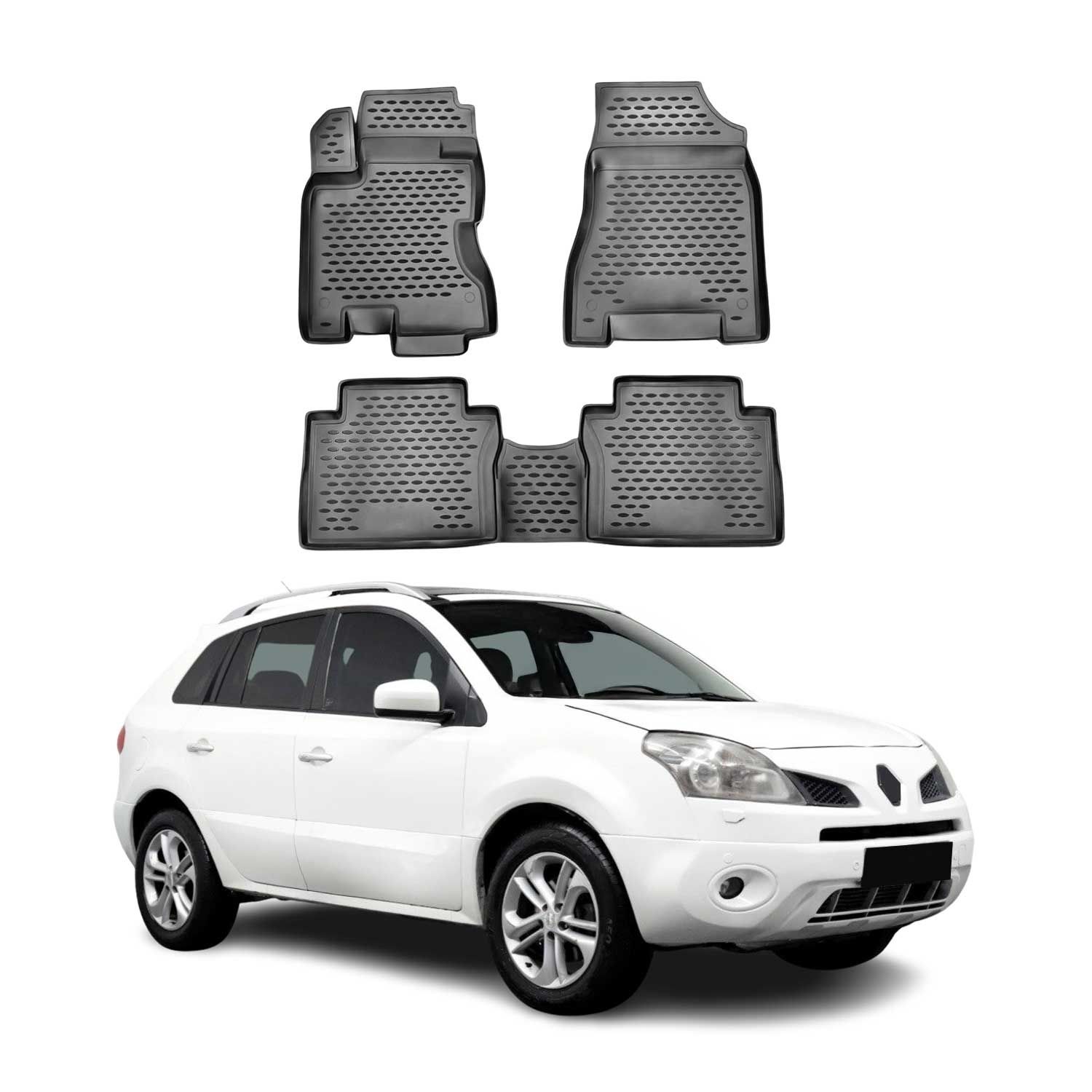 OMAC Tapis de sol pour Renault Koleos 2008-2016 sur mesure en caoutchouc Noir