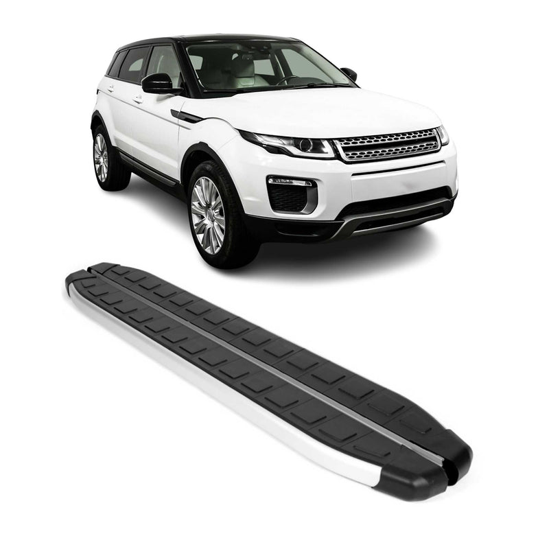 Marchepieds Latéraux pour Range Rover Evoque 2011-2018 Alu Noir Gris 2Pcs
