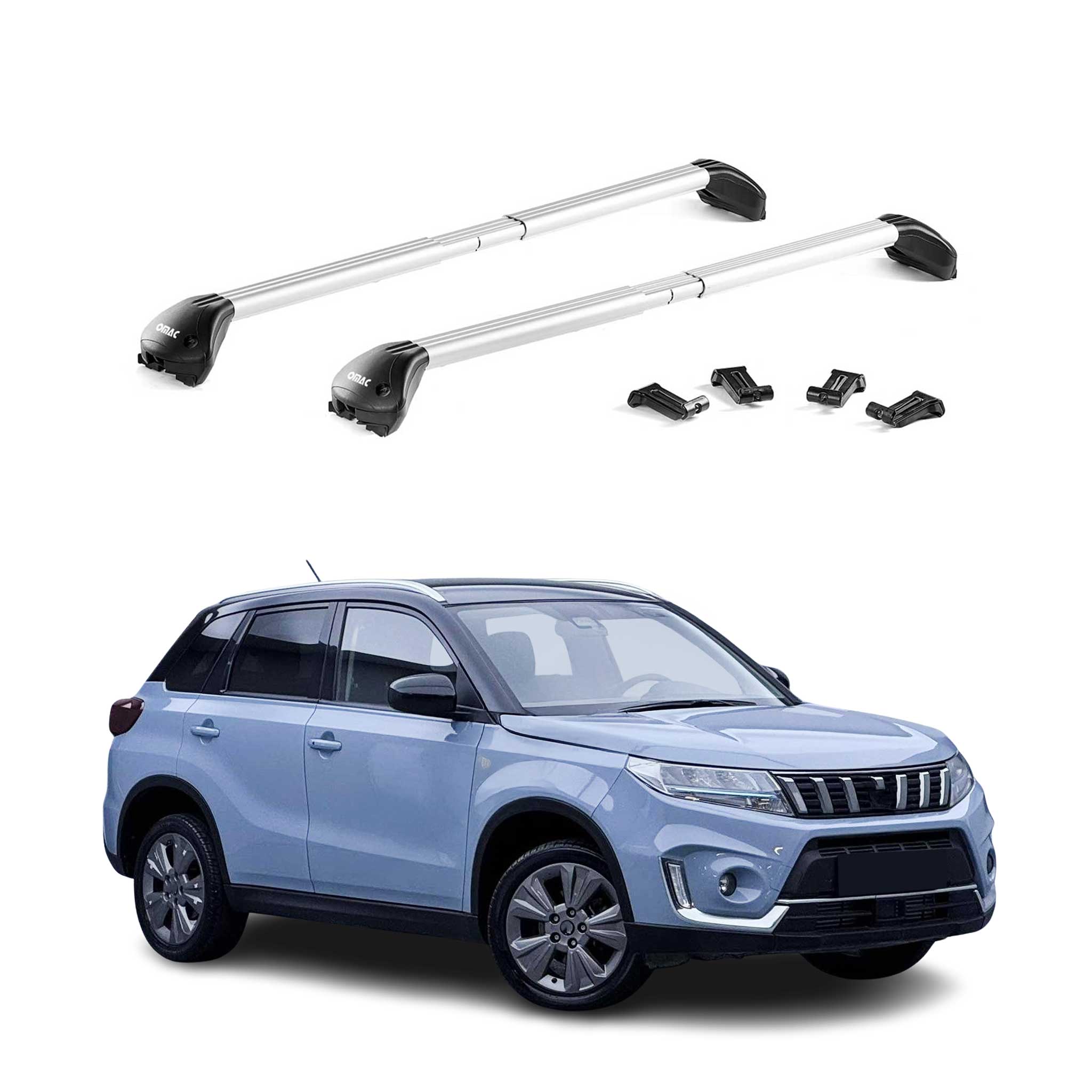 Barres de toit transversales pour Suzuki Vitara LY 2015-2026 Alu Gris 2Pcs ABE