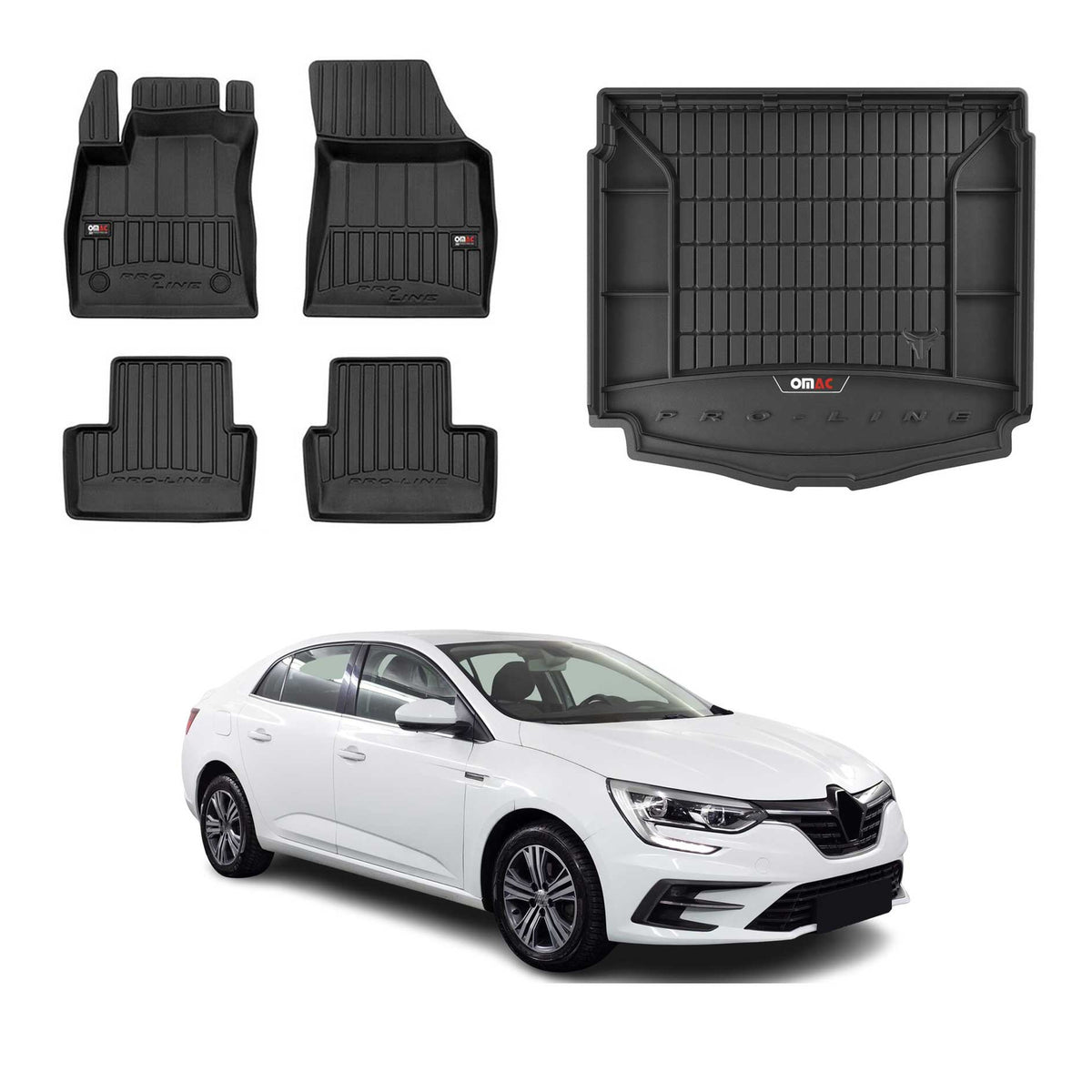 OMAC Kit Tapis de Sol et Coffre pour Renault Megane IV Break 2016-2022