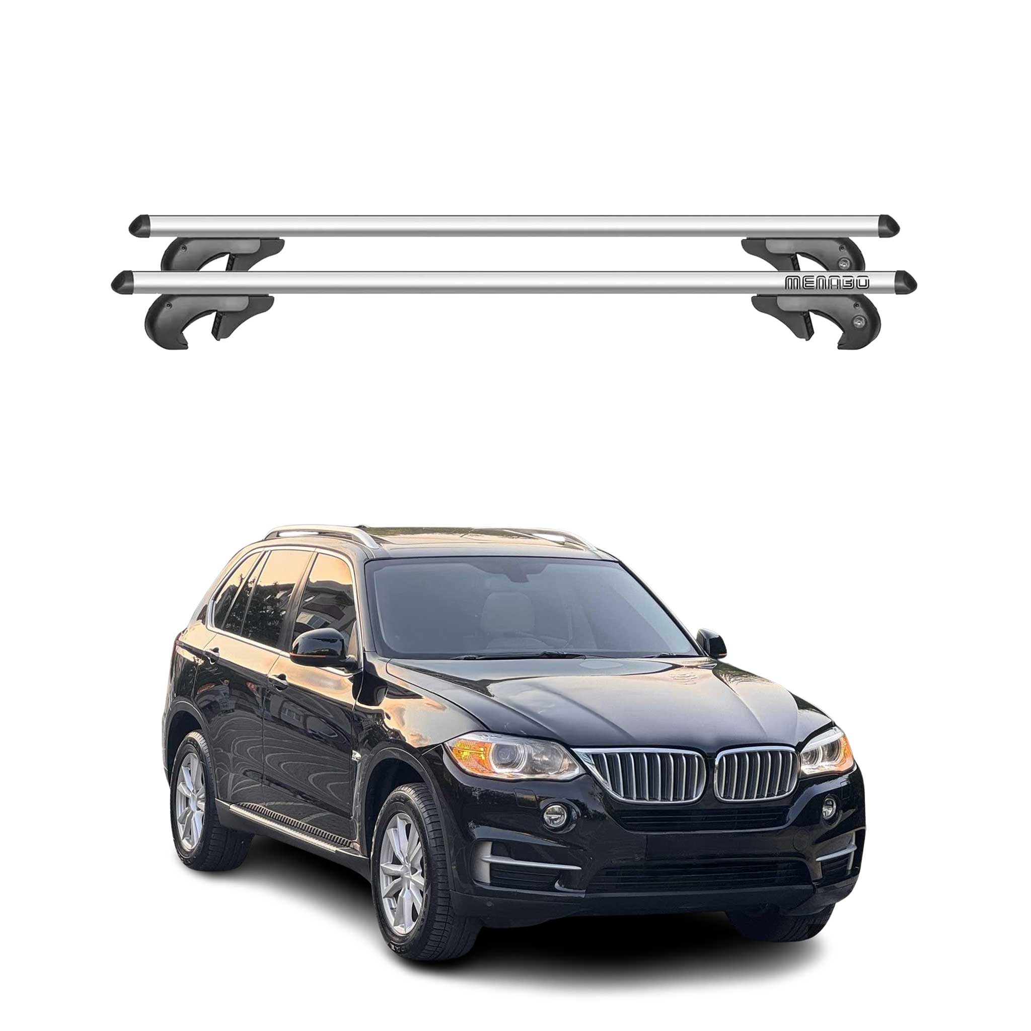 Barres de toit transversales pour BMW X7 G07 2018-2026 Aluminium Gris 2x