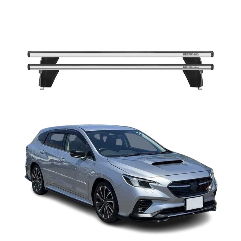 Menabo Barres de toit Transversales pour Subaru Levorg 2014-2021 Gris ABE 2x