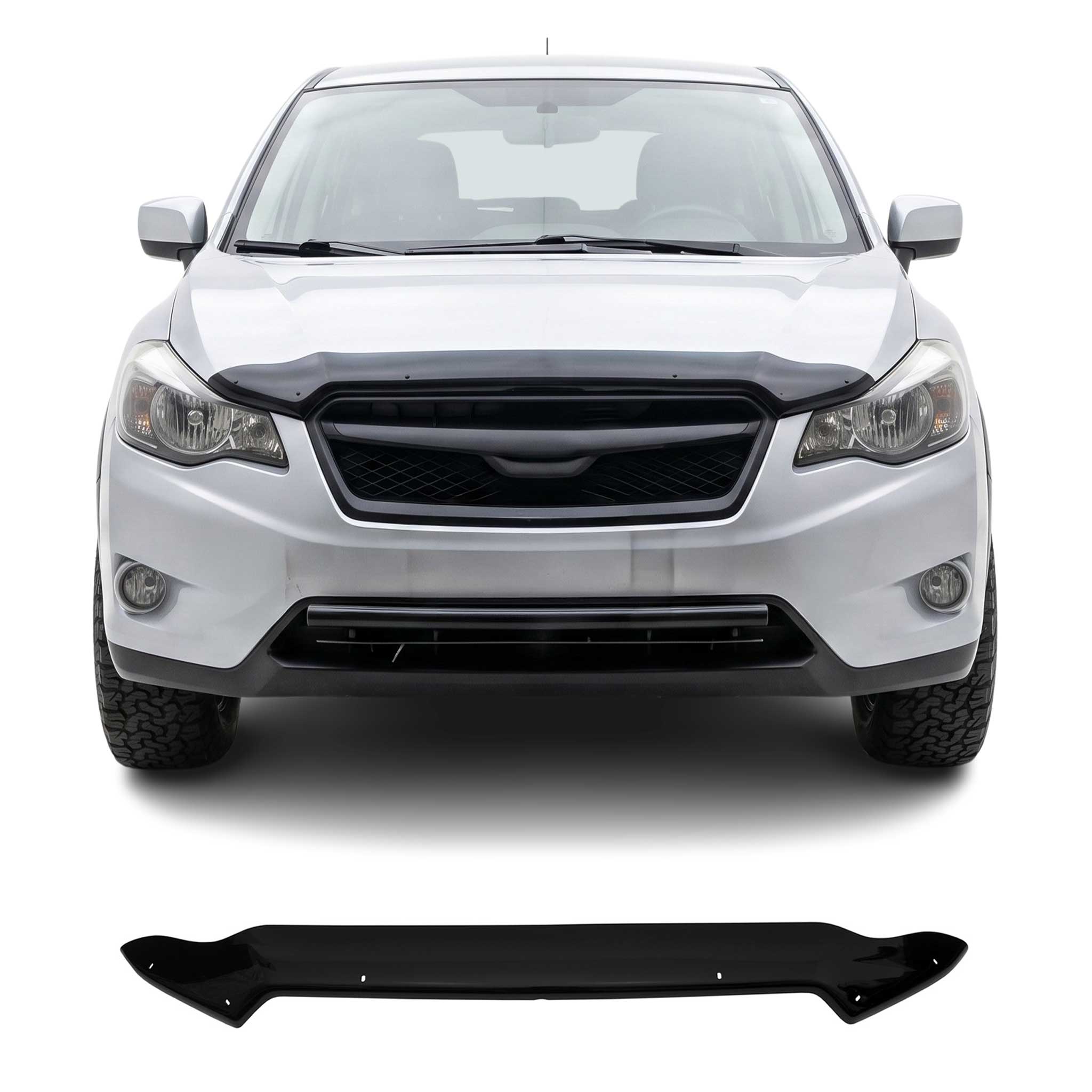 Deflecteurs d'air capot de voiture pour Subaru XV 2012-2017 Acrylique foncé Noir