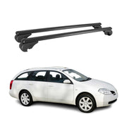 Barres de toit Transversales pour Nissan Primera WP12 2002-2008 Aluminium Noir