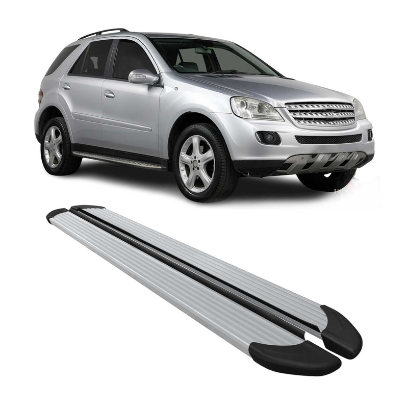 Marchepieds Latéraux pour Mercedes Classe M W164 2006-2011 Aluminium Argent 2Pcs