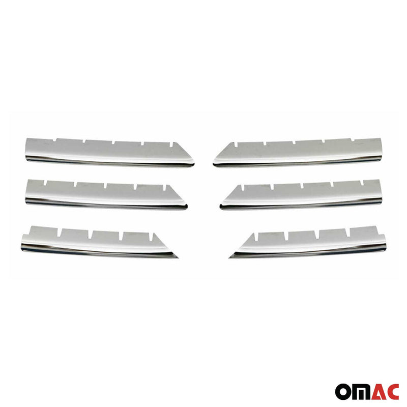 Grille de Calendre pour Renault Megane 2002-2006 6 PCS Acier Inox Chromé
