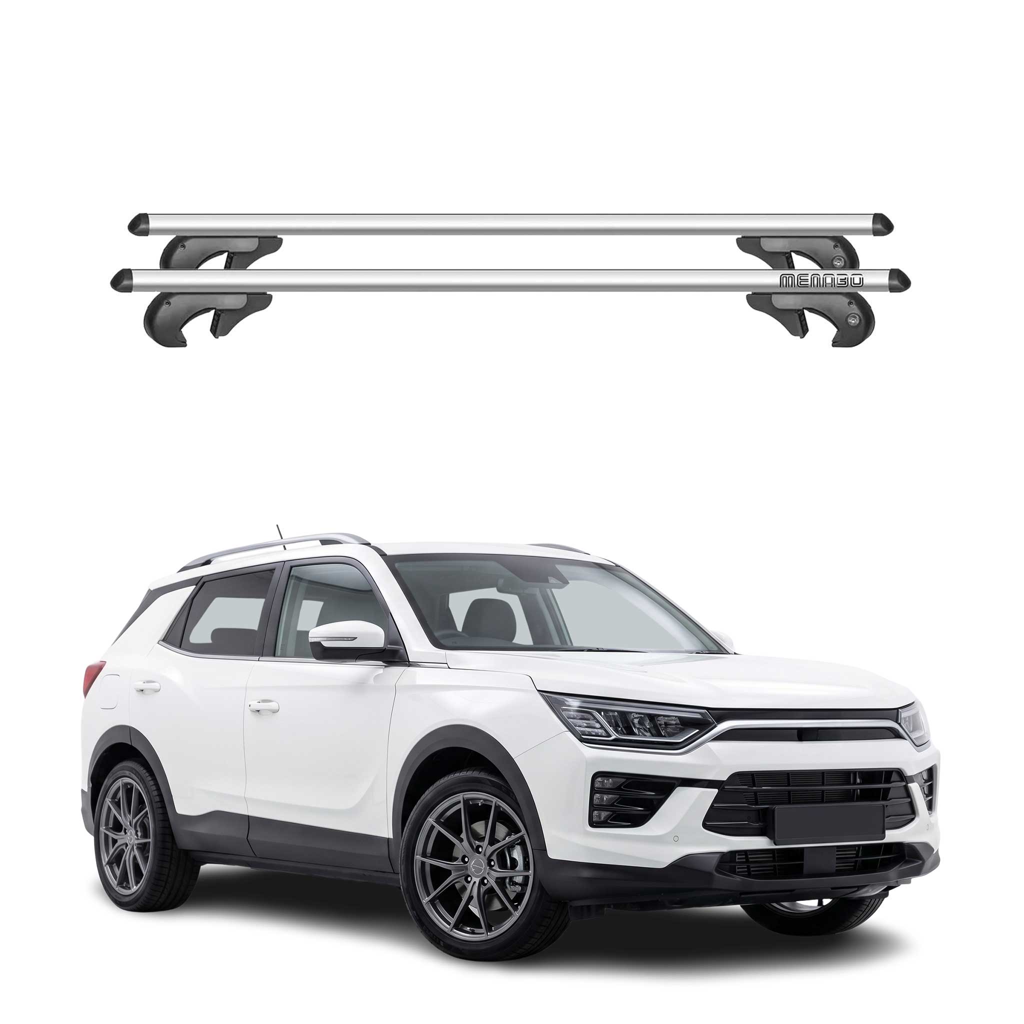 Barres de toit transversales pour KGM Korando 2024-2026 90kg Aluminium Gris 2x