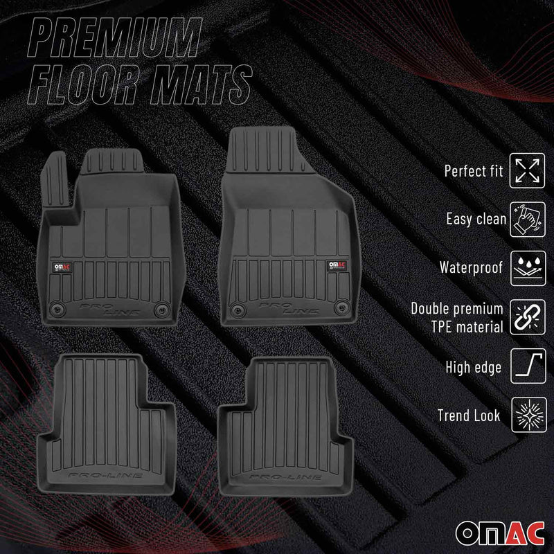 OMAC Tapis de sol en caoutchouc pour Jeep Cherokee 2014-2023 Noir Premium