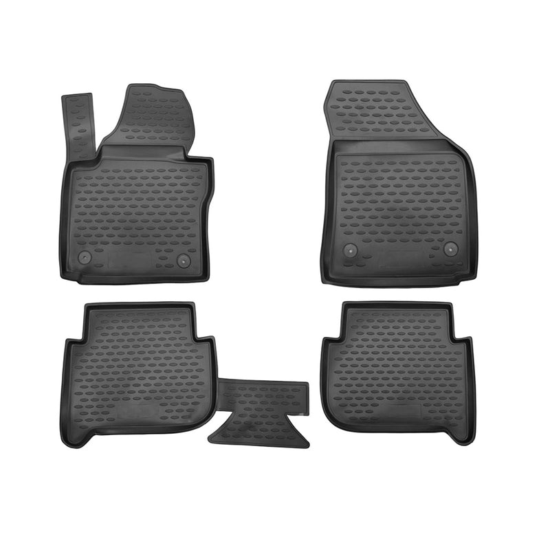 OMAC Tapis de sol pour Volkswagen Touran 2003-2015 sur mesure en caoutchouc Noir