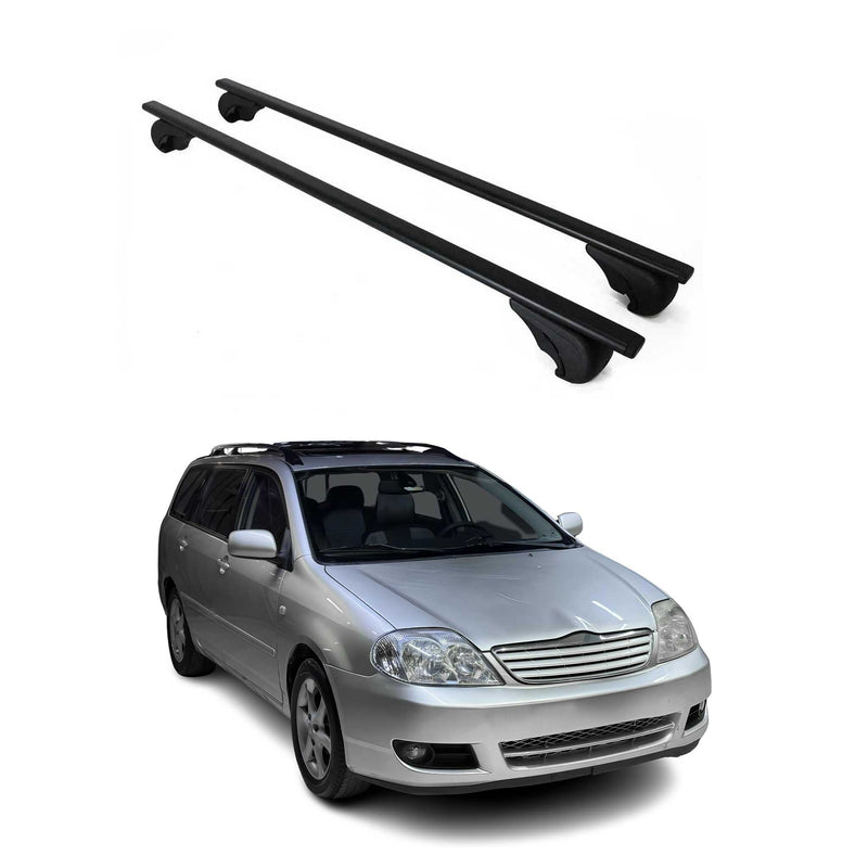 Barres de toit Transversales pour Toyota Corolla Verso 2001-2009 Fer Noir