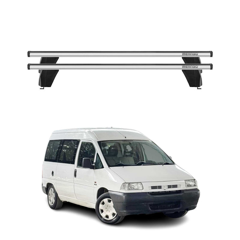 Menabo Barres de toit Transversales pour Fiat Scudo 1994-2006 Alu Gris ABE 2x