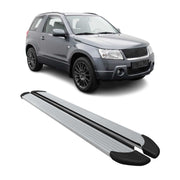 Marchepieds Latéraux pour Suzuki Grand Vitara 2006-2015 Aluminium Argent 3Porte