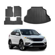 Kit Tapis de sol et coffre pour Honda CR-V 2012-2017 TPE Noir