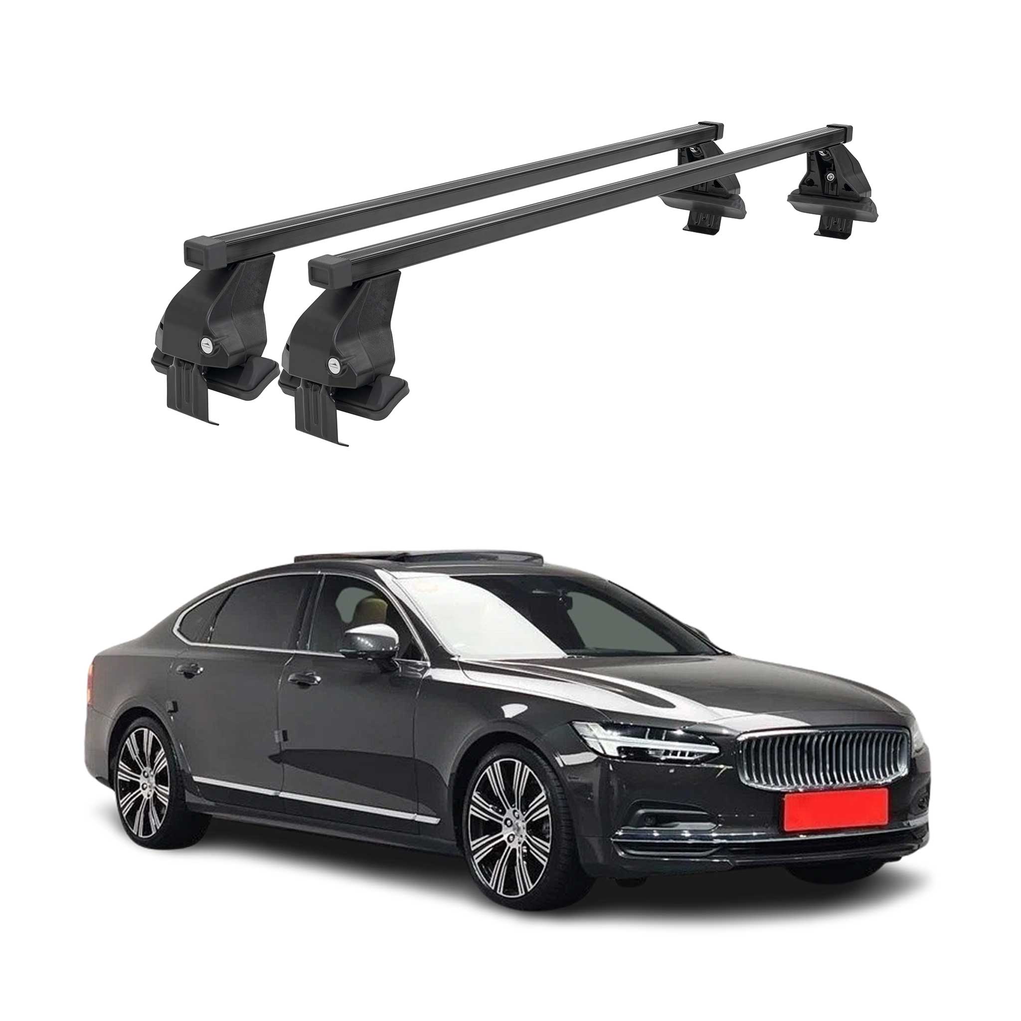 Barres Transversales Menabo pour Volvo S90 2017-2025 Noir