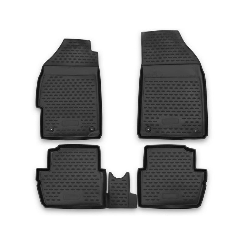 Tapis de sol pour Chevrolet Spark 2015-2024 en caoutchouc TPE 3D Noir 4Pcs