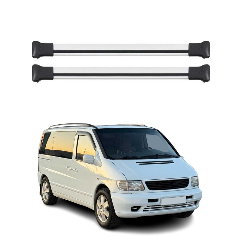 Barres de toit transversales pour Mercedes Vito W638 1996-2003 Aluminium Gris